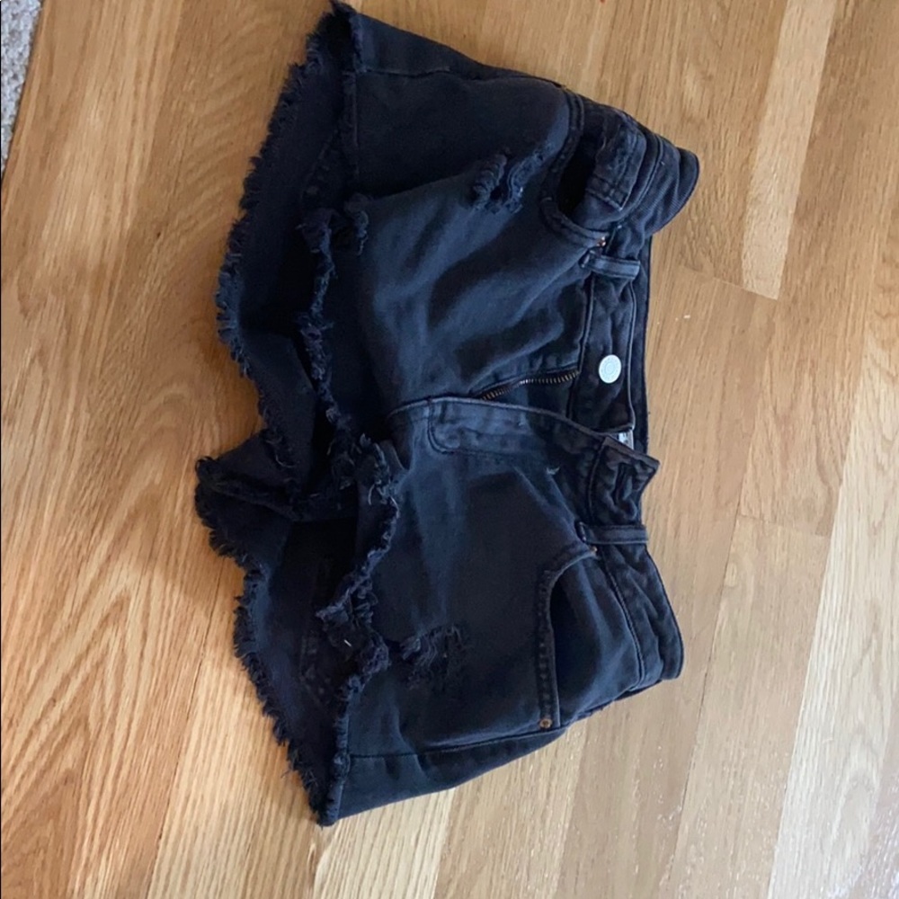 Pacsun black ripped jean shorts